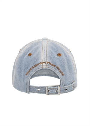 Washed denim cap Light Denim A6919 Ganni 